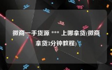 微商一手货源 *** 上哪拿货(微商拿货3分钟教程)