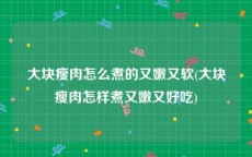 大块瘦肉怎么煮的又嫩又软(大块瘦肉怎样煮又嫩又好吃)