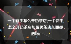 一个新手怎么开奶茶店(一个新手怎么开奶茶店加盟奶茶店东西都送吗)