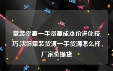 童装货源一手货源成本价进化技巧,沈阳童装货源一手货源怎么样厂家价提货
