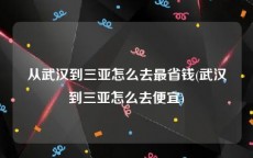 从武汉到三亚怎么去最省钱(武汉到三亚怎么去便宜)
