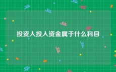 投资人投入资金属于什么科目
