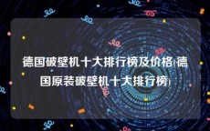 德国破壁机十大排行榜及价格(德国原装破壁机十大排行榜)