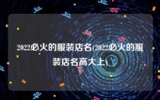 2022必火的服装店名(2022必火的服装店名高大上)