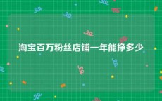 淘宝百万粉丝店铺一年能挣多少