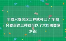 车险只要买这三种就可以了(车险只要买这三种就可以了大约需要多少钱)