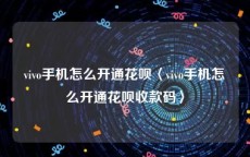 vivo手机怎么开通花呗〈vivo手机怎么开通花呗收款码〉