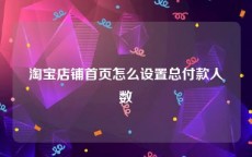 淘宝店铺首页怎么设置总付款人数