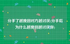 分手了越挽回对方越讨厌(分手后为什么越挽回越讨厌你)