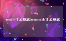 remark什么意思(remarkable什么意思)