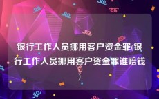 银行工作人员挪用客户资金罪(银行工作人员挪用客户资金罪谁赔钱)