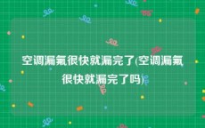 空调漏氟很快就漏完了(空调漏氟很快就漏完了吗)