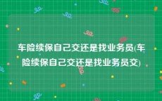 车险续保自己交还是找业务员(车险续保自己交还是找业务员交)