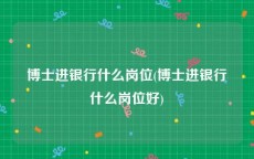 博士进银行什么岗位(博士进银行什么岗位好)
