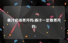 姜汁必须煮开吗(姜汁一定要煮开吗)