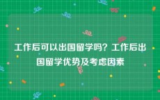 工作后可以出国留学吗？工作后出国留学优势及考虑因素