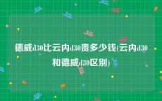 德威d30比云内d30贵多少钱(云内d30和德威d30区别)