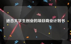 适合大学生创业的项目商业计划书