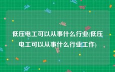 低压电工可以从事什么行业(低压电工可以从事什么行业工作)