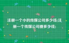 注册一个小的传媒公司多少钱(注册一个传媒公司要多少钱)