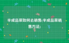 半成品菜如何去销售(半成品菜销售方法)