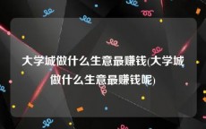 大学城做什么生意最赚钱(大学城做什么生意最赚钱呢)