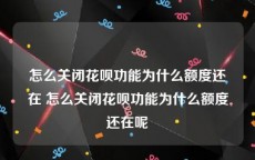 怎么关闭花呗功能为什么额度还在 怎么关闭花呗功能为什么额度还在呢