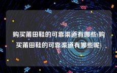 购买莆田鞋的可靠渠道有哪些(购买莆田鞋的可靠渠道有哪些呢)