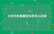 小米手机屏幕变灰色怎么还原