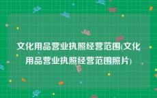 文化用品营业执照经营范围(文化用品营业执照经营范围照片)