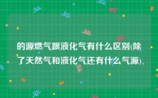 的源燃气跟液化气有什么区别(除了天然气和液化气还有什么气源)