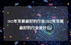 2022年发展最好的行业(2022年发展最好的行业是什么)