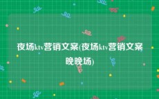 夜场ktv营销文案(夜场ktv营销文案晚晚场)