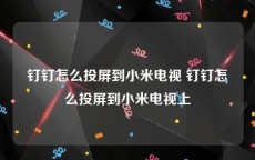钉钉怎么投屏到小米电视 钉钉怎么投屏到小米电视上