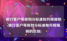 银行客户等级划分标准和升降规则(银行客户等级划分标准和升降规则的区别)