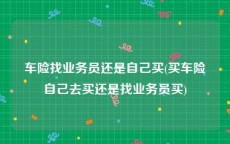 车险找业务员还是自己买(买车险自己去买还是找业务员买)