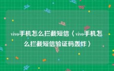 vivo手机怎么拦截短信〈vivo手机怎么拦截短信验证码轰炸〉