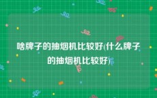 啥牌子的抽烟机比较好(什么牌子的抽烟机比较好)