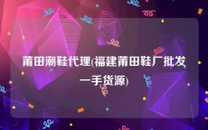 莆田潮鞋代理(福建莆田鞋厂批发一手货源)