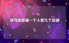 亚马逊店铺一个人管几个店铺
