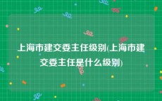 上海市建交委主任级别(上海市建交委主任是什么级别)