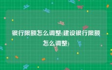 银行限额怎么调整(建设银行限额怎么调整)