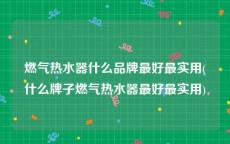 燃气热水器什么品牌最好最实用(什么牌子燃气热水器最好最实用)