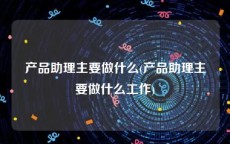 产品助理主要做什么(产品助理主要做什么工作)