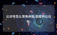 公众号怎么发布内容(怎样开公众号)