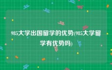 985大学出国留学的优势(985大学留学有优势吗)