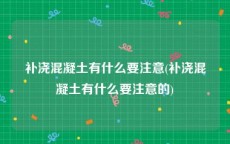 补浇混凝土有什么要注意(补浇混凝土有什么要注意的)