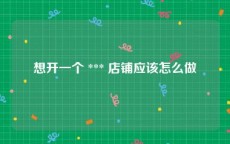 想开一个 *** 店铺应该怎么做