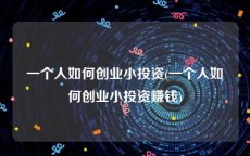 一个人如何创业小投资(一个人如何创业小投资赚钱)
