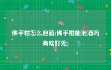 佛手柑怎么泡酒(佛手柑能泡酒吗有啥好处)